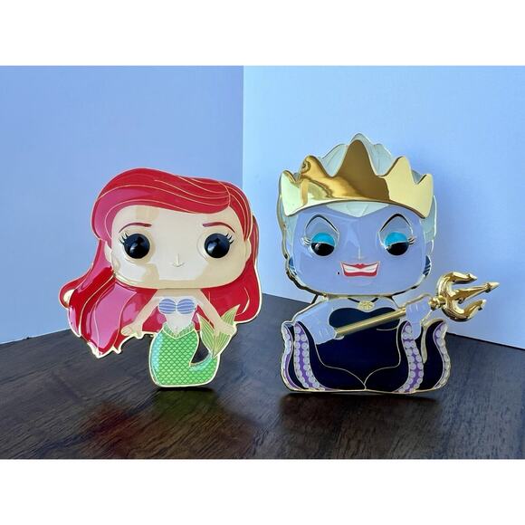 Funko Other - Funko Pop! Disney Pin #06 Ariel + #07 Ursula Large Enamel Pins
